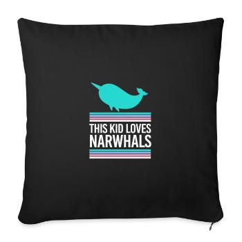 Narval - Housse de coussin décorative 45 x 45 cm - noir - Devant