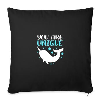 Narval - Housse de coussin décorative 45 x 45 cm - noir - Devant