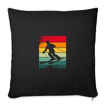 Ski Ski Holiday - Sofa pillowcase 17,3'' x 17,3'' (45 x 45 cm) - black - Front