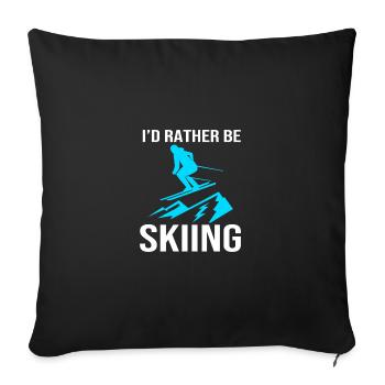 Ski Ski Holiday - Sofa pillowcase 17,3'' x 17,3'' (45 x 45 cm) - black - Front