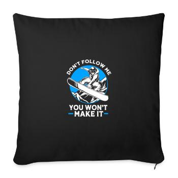 Snowboard Snowboard Vacances snowboard Snowboarders - Housse de coussin décorative 45 x 45 cm - noir - Devant