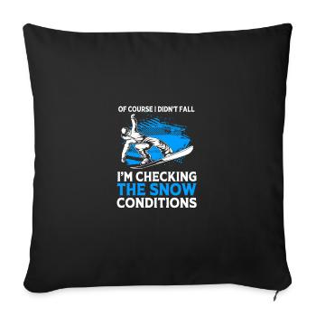 Snowboard Snowboard Vacances snowboard Snowboarders - Housse de coussin décorative 45 x 45 cm - noir - Devant