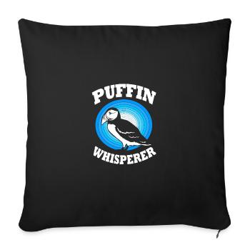 Papageientaucher Puffin - Sofakissenbezug 45 x 45 cm - Schwarz - Vorne