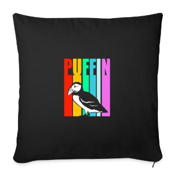 Papageientaucher Puffin - Sofakissenbezug 45 x 45 cm - Schwarz - Vorne