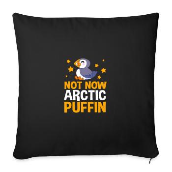 Macareux Papageientaucher - Housse de coussin décorative 45 x 45 cm - noir - Devant