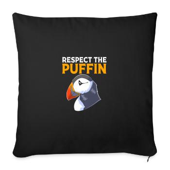 Papageientaucher Puffin - Sofakissenbezug 45 x 45 cm - Schwarz - Vorne