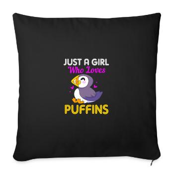 Macareux Papageientaucher - Housse de coussin décorative 45 x 45 cm - noir - Devant