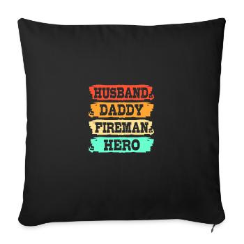 Feuerwehrmann Feuerwehr - Sofakissenbezug 45 x 45 cm - Schwarz - Vorne