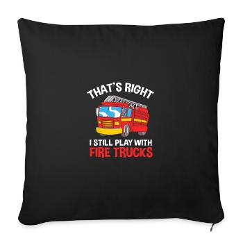 Firefighter Fire Brigade - Sofa pillowcase 17,3'' x 17,3'' (45 x 45 cm) - black - Front