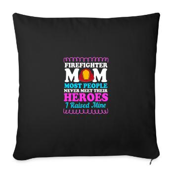 Pompier Pompier - Housse de coussin décorative 45 x 45 cm - noir - Devant
