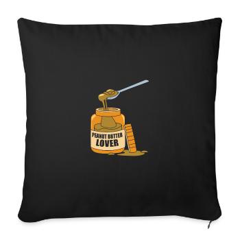 Pâte d’arachide - Housse de coussin décorative 45 x 45 cm - noir - Devant