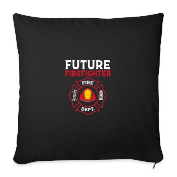 Feuerwehrauto Kindergeburtstag Feuerwehrmann - Sofakissenbezug 45 x 45 cm - Schwarz - Vorne