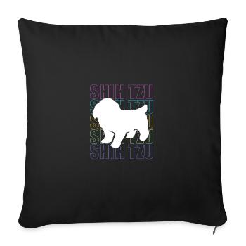 Shih Tzu - Sofa pillowcase 17,3'' x 17,3'' (45 x 45 cm) - black - Front