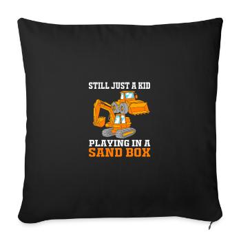 Construction site excavator driver excavation - Sofa pillowcase 17,3'' x 17,3'' (45 x 45 cm) - black - Front