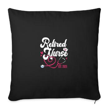 Pension 2025 Retirement 2025 Pensioner Pensioner Pensioner - Sofa pillowcase 17,3'' x 17,3'' (45 x 45 cm) - black - Front