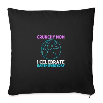 Maman croquante - Housse de coussin décorative 45 x 45 cm - noir - Devant