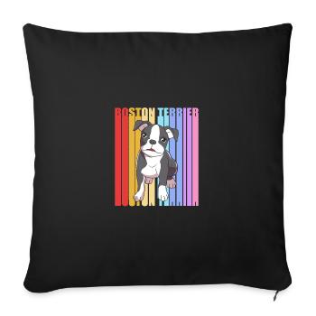 Boston Terrier - Sofa pillowcase 17,3'' x 17,3'' (45 x 45 cm) - black - Front