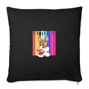 Rat Terrier - Housse de coussin décorative 45 x 45 cm - noir - Devant