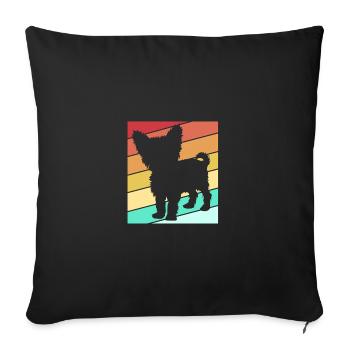 Yorkshire Terrier - Sofa pillowcase 17,3'' x 17,3'' (45 x 45 cm) - black - Front