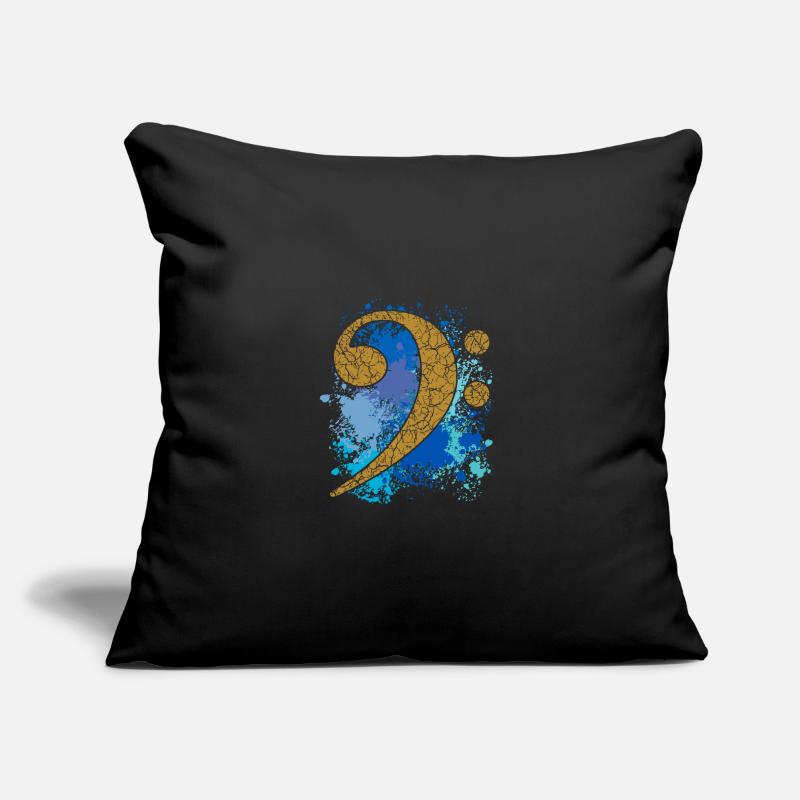 Grande clé à basse sur éclaboussures de couleur Housse de coussin décorative 45 x 45 cm