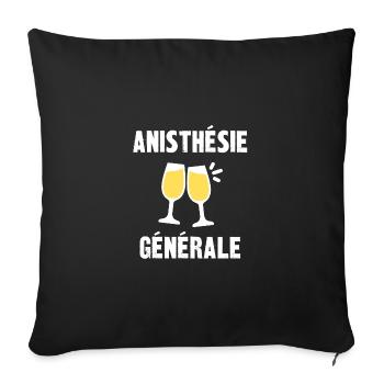 anisthésie générale - Housse de coussin décorative 45 x 45 cm - noir - Devant
