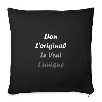 lion - Housse de coussin décorative 45 x 45 cm - noir - Devant
