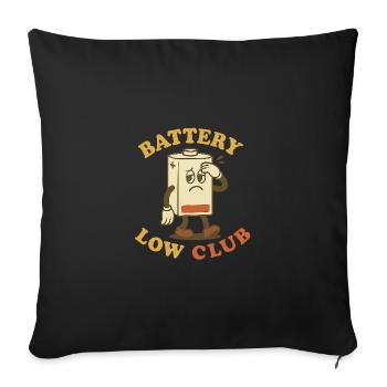 Batterie faible Club - Housse de coussin décorative 45 x 45 cm - noir - Devant
