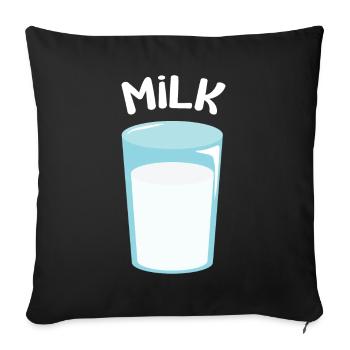Glass of Milk - Sofa pillowcase 17,3'' x 17,3'' (45 x 45 cm) - black - Front