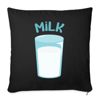 Glass of Milk - Sofa pillowcase 17,3'' x 17,3'' (45 x 45 cm) - black - Front