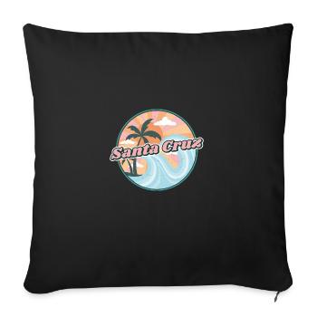 Santa Cruz Californie 70s 80s Coucher de soleil - Housse de coussin décorative 45 x 45 cm - noir - Devant