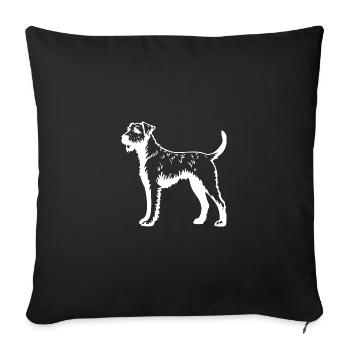 Airedale Terrier Silhouette de chien - Housse de coussin décorative 45 x 45 cm - noir - Devant
