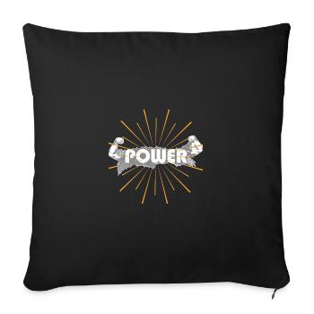 Drôle de fitness Sport Saying - Power Arms - Housse de coussin décorative 45 x 45 cm - noir - Devant