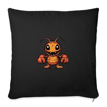 Homard Crabe Halloween Drôle Zombie - Housse de coussin décorative 45 x 45 cm - noir - Devant