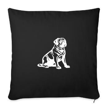 Pug Dog Silhouette - Sofa pillowcase 17,3'' x 17,3'' (45 x 45 cm) - black - Front