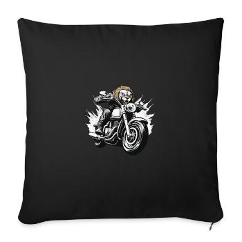 Moto Lion - Housse de coussin décorative 45 x 45 cm - noir - Devant