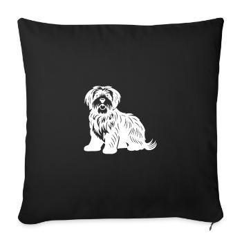 Havanese Dog Silhouette - Sofa pillowcase 17,3'' x 17,3'' (45 x 45 cm) - black - Front
