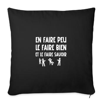 en faire peu - Housse de coussin décorative 45 x 45 cm - noir - Devant