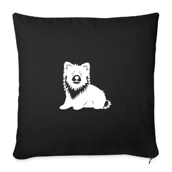 Pomeranian Dog Silhouette Pomeranian - Sofa pillowcase 17,3'' x 17,3'' (45 x 45 cm) - black - Front