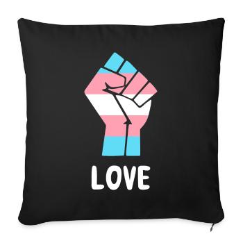 Liebe Trans Pride Faust Design für Equality - Sofakissenbezug 45 x 45 cm - Schwarz - Vorne