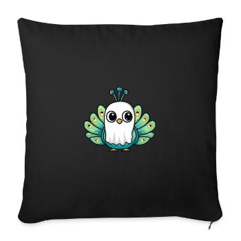 Peacock Bird Halloween Funny Ghost - Sofa pillowcase 17,3'' x 17,3'' (45 x 45 cm) - black - Front