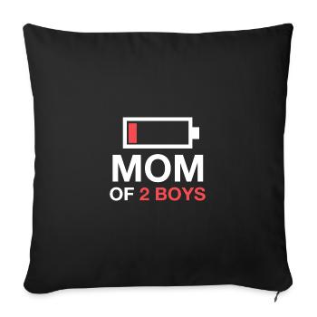 Mom Of Two Boys – Mom Mother 2 Sons Two Boys - Sofa pillowcase 17,3'' x 17,3'' (45 x 45 cm) - black - Front