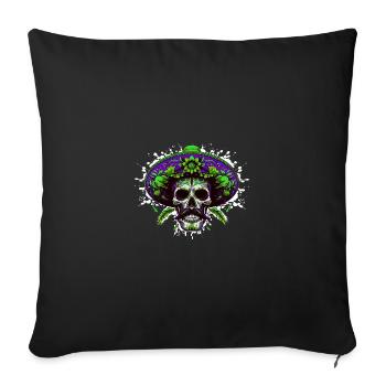 Mexican Skull - Sofa pillowcase 17,3'' x 17,3'' (45 x 45 cm) - black - Front