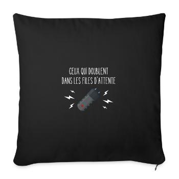 ceux qui doublent dans les files d'attente - Housse de coussin décorative 45 x 45 cm - noir - Devant