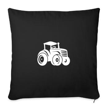 Tracteur agricole - Housse de coussin décorative 45 x 45 cm - noir - Devant