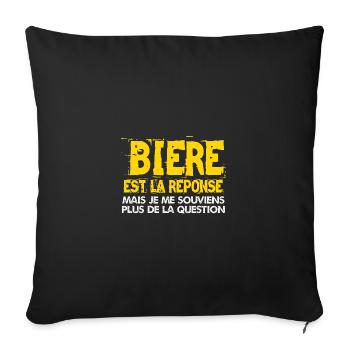 bière est la réponse - Housse de coussin décorative 45 x 45 cm - noir - Devant