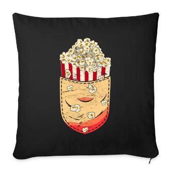 Popcorn Lover Cadeau Chest Pocket Popcorn - Housse de coussin décorative 45 x 45 cm - noir - Devant