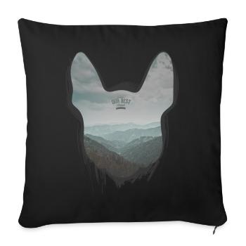 Bully Hills - Französische Bulldogge Silhouette - Sofakissenbezug 45 x 45 cm - Schwarz - Vorne