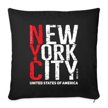 NEW YORK CITY - Sofa pillowcase 17,3'' x 17,3'' (45 x 45 cm) - black - Front
