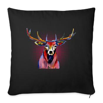 Spotted deer - Sofa pillowcase 17,3'' x 17,3'' (45 x 45 cm) - black - Front