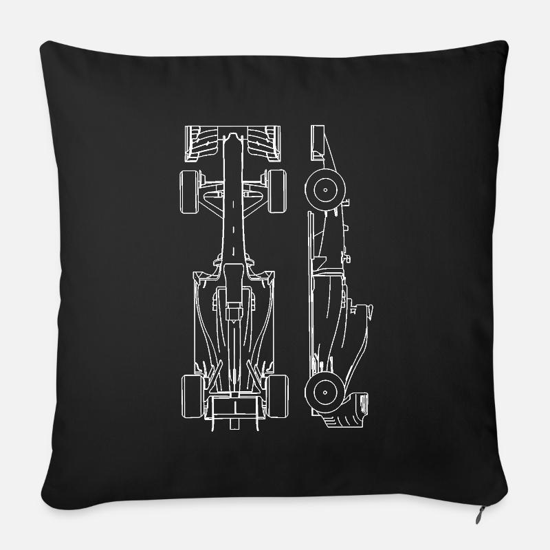 Rennwagen Autorennen F1 Geschenkidee Mann - Sofakissenbezug 45 x 45 cm - Schwarz